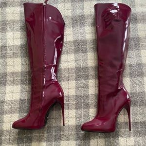 Gucci Stivale Pelle S. Cuoio Regent purple wine